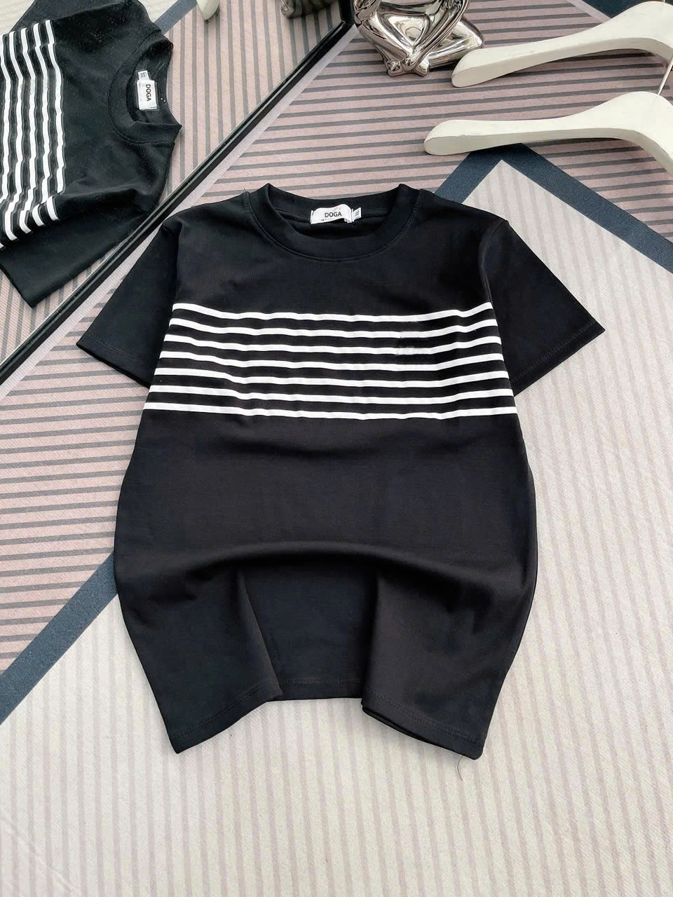 Áo Thun babytee kẻ sọc chất BORIP COTTON xịn có size từ 35kg đến 68kg DOGA trẻ trung 4 màu sang trọng Mã 181