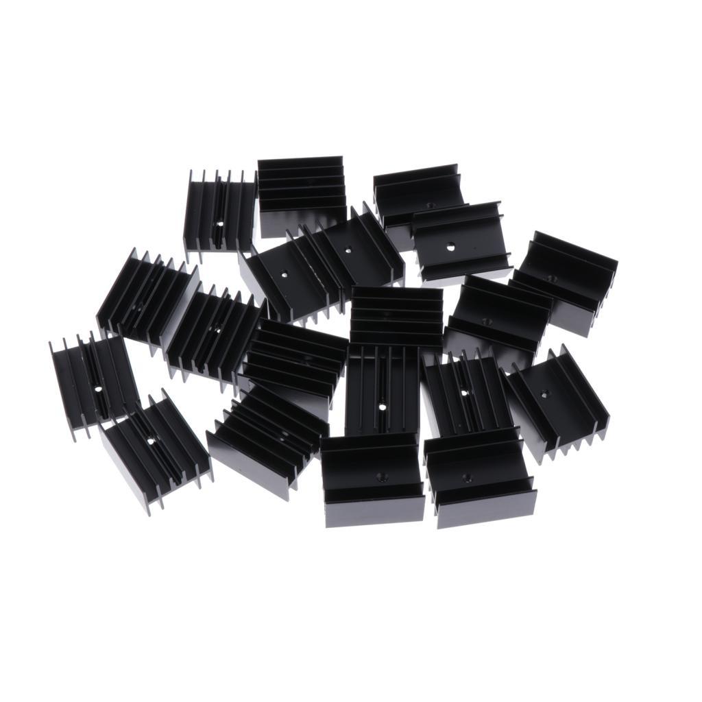 20x Aluminum Sink Radiator Cooling Fin + 20 Pieces Screws for MOS Transistor,