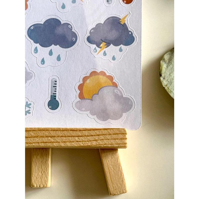 Sticker tự thiết kế weather - hình dán sổ, nhật kí bullet journal - unim049