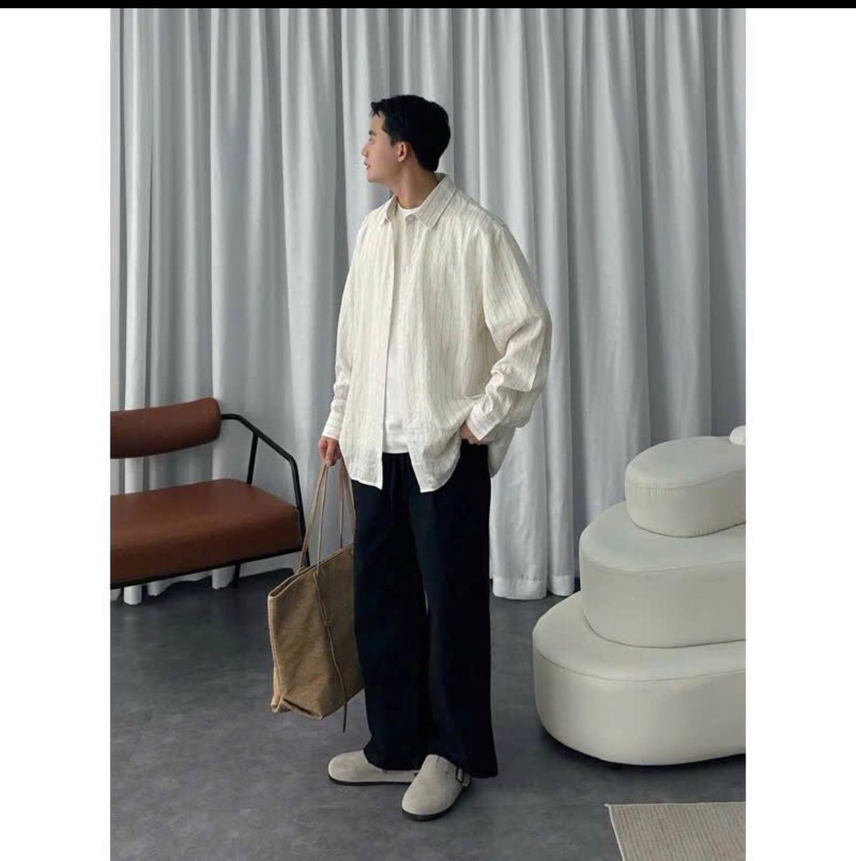 Quần ống suông nam nữ form rộng Nesa Shop, chất liệu Đũi linen, vài mát, dày dặn, quần dài nam nữ, phong cách đơn giản