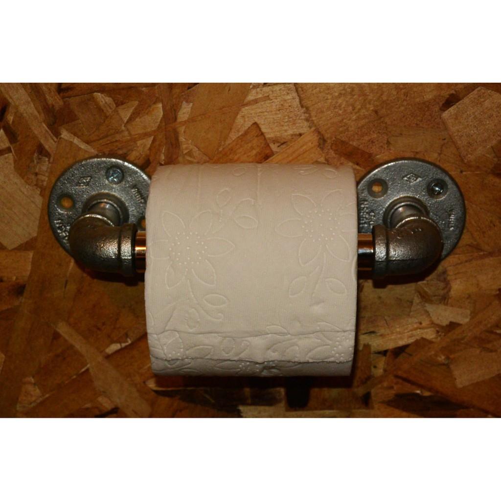 Kệ ống nước mini kèm móc treo tường WC, kệ ống nước lắp ráp chất liệu ống sắt cao cấp trang trí đẹp