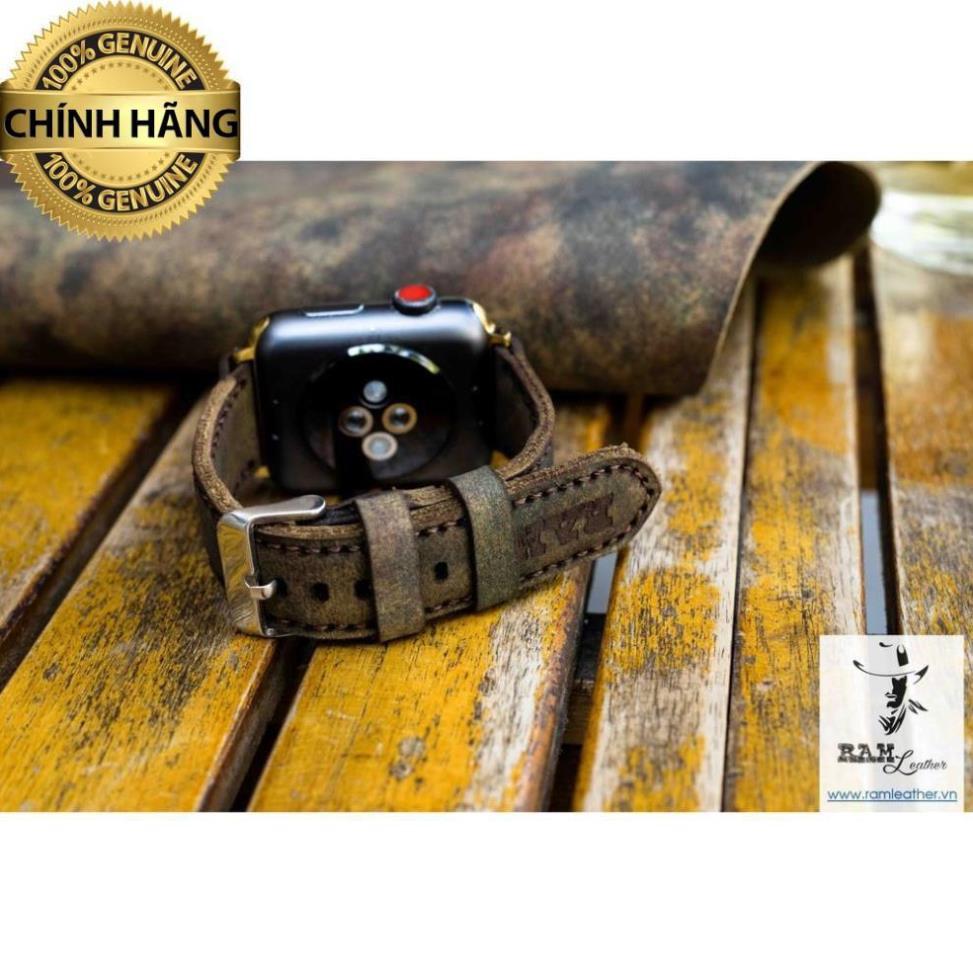 DÂY ĐỒNG HỒ DA SÁP NGHỆ THUẬT DÀNH CHO APPLE WATCH - CHÍNH HÃNG RAM LEATHER .