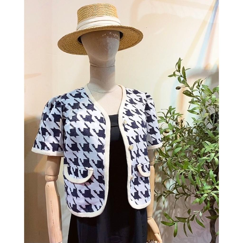 Áo tweed retro ziczac lớn