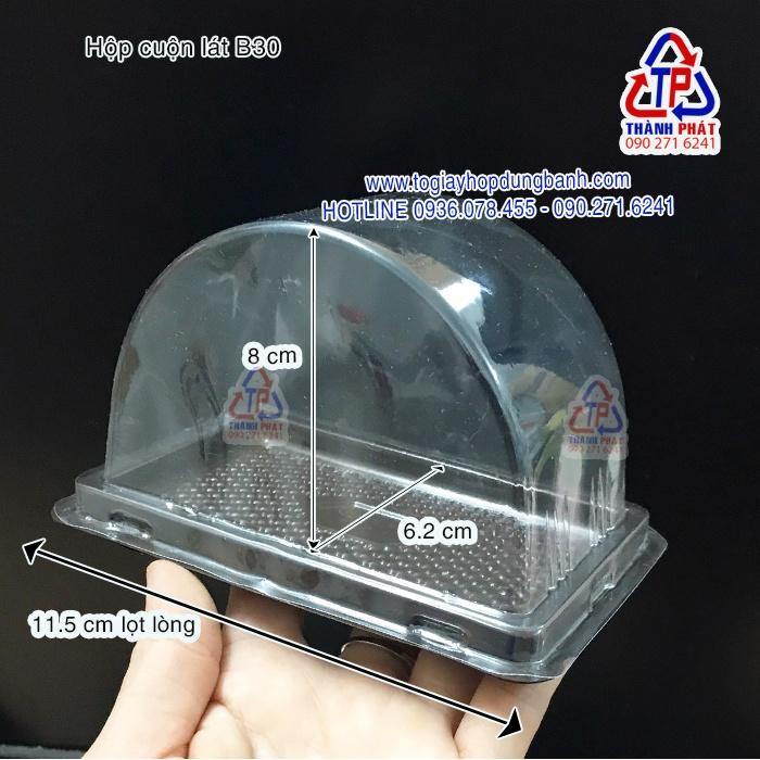 100 Hộp B30 đựng bánh bông lan cuộn cắt lát lớn