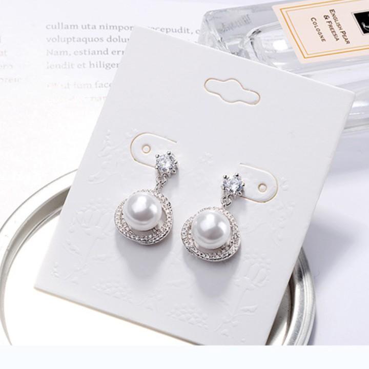 Bông tai ngọc viền đá sang trọng BHBT359