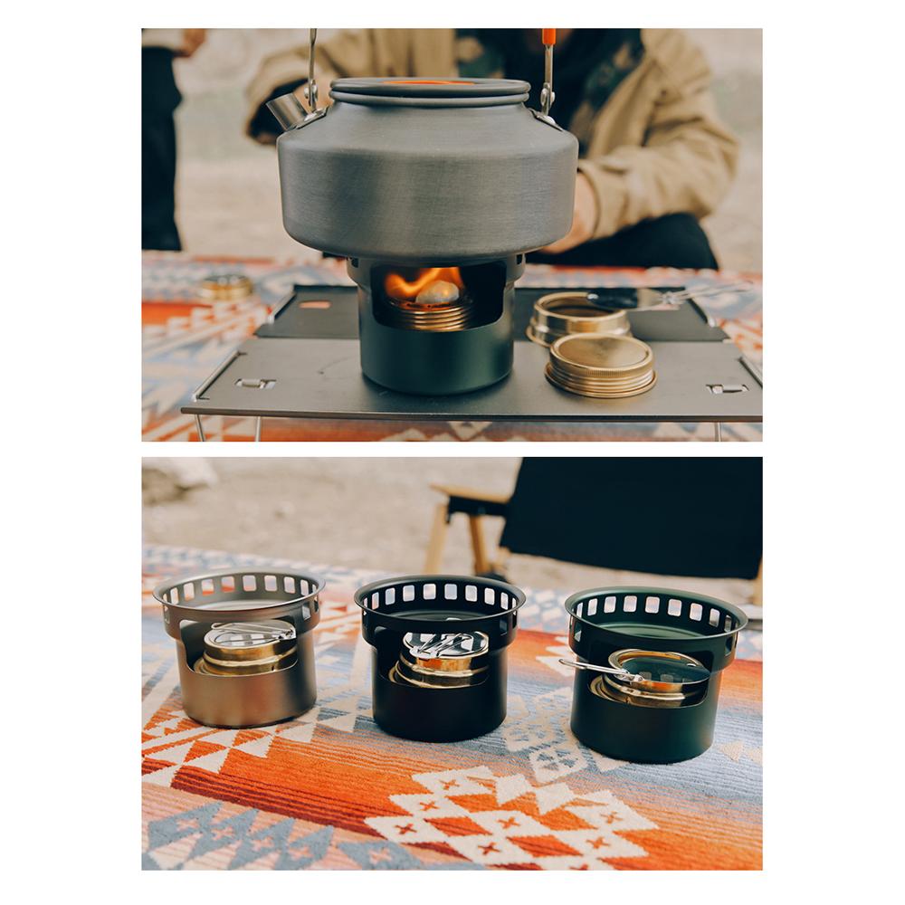 Aluminum Alloy Camping Alcohol Stoves Portable Picnic BBQ Furnace Windproof Alcohol Stoves Outdoor Cooking Furnace Household Tea Stoves