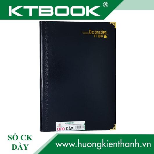 Sổ ghi chép Bìa Da Đen KTBOOK Cao Cấp KT 10 Dày dòng kẻ ngang khổ A4 - 200 trang