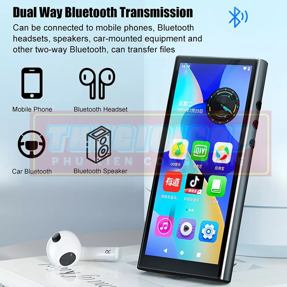 (COMBO Quà Tặng) Máy Nghe Nhạc Android MP3/MP4 Màn Hình Cảm Ứng 4.8 inch IPS Lướt Web WIFI Bluetooth RUIZU H12 Bộ Nhớ Trong 64GB - Hàng Nhập Khẩu