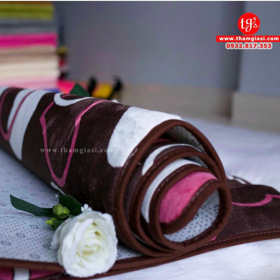 Thảm Nhung Nỉ Mẫu Trái Tim | Thảm Trang Trí Phòng Khách - Phòng Ngủ - Thảm Trải Sofa - Thảm Dành Cho Bé