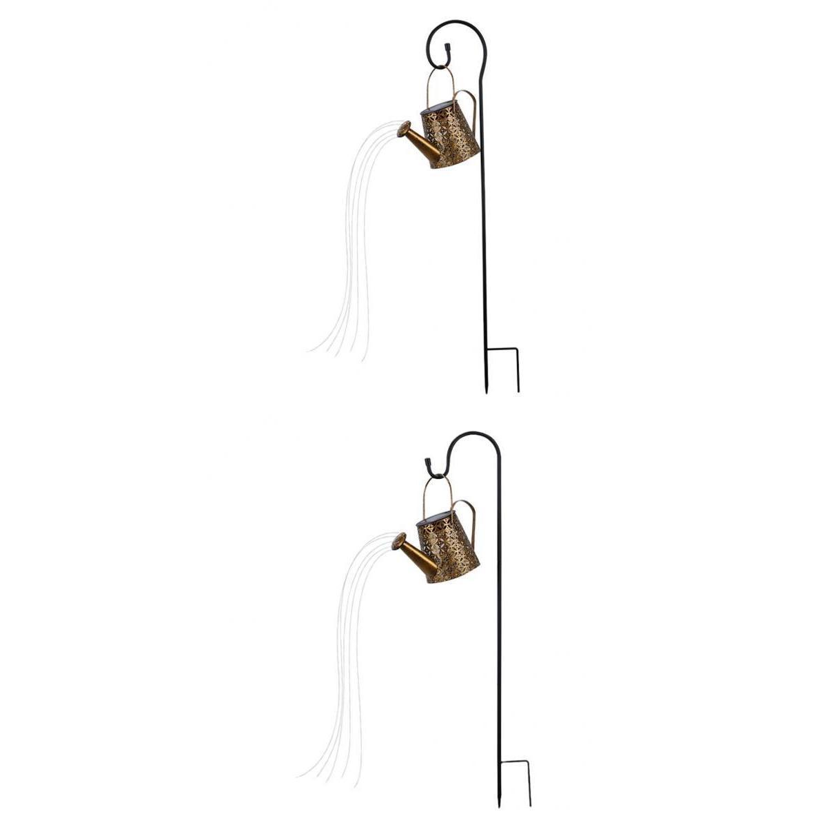 2pcs Watering Can Stake Lamp Yard Decor Outdoor Lamp