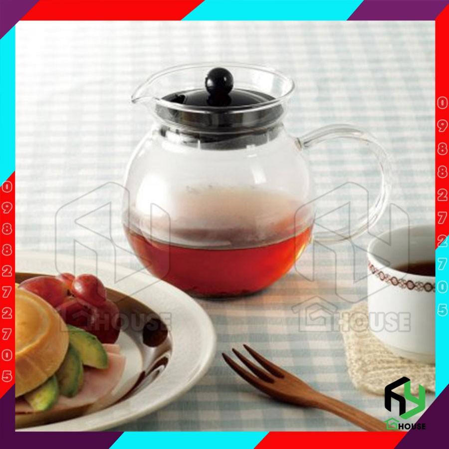 Bình trà thủy tinh siêu chịu nhiệt rót nước sôi không bể vỡ Nhật Bản - 640ml KT894TBK