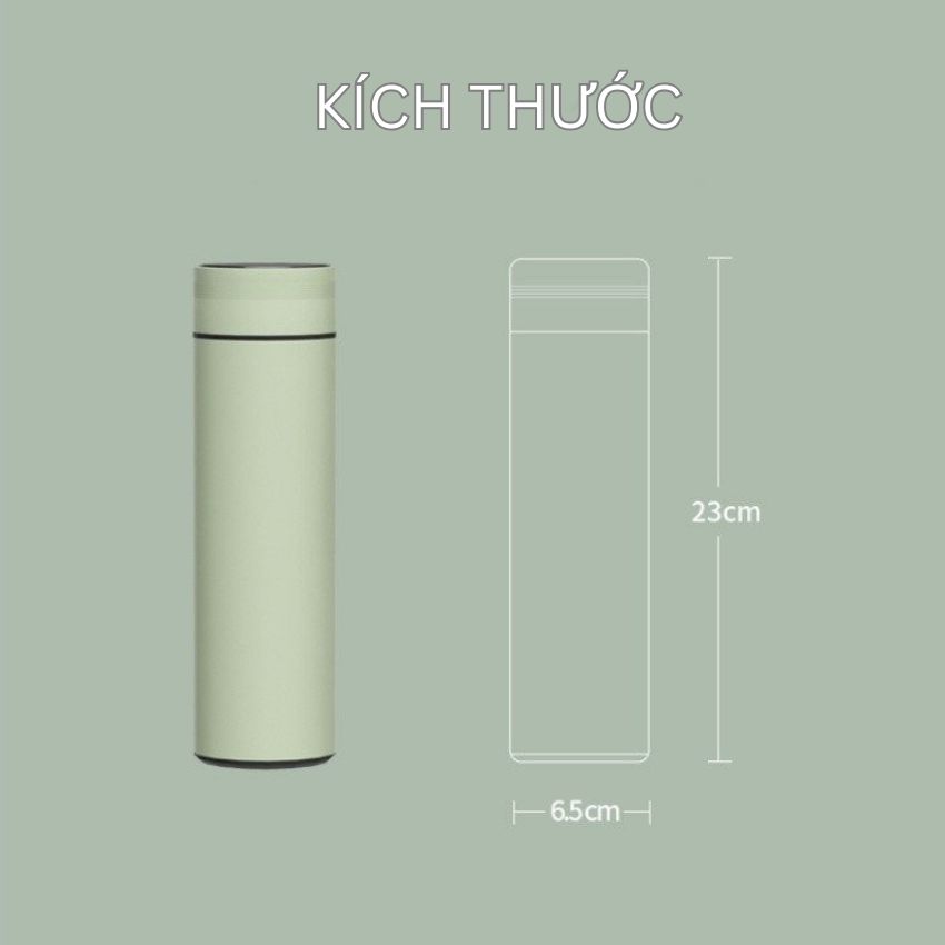 Bình giữ nhiệt hiển thị nhiệt độ thông minh inox cao cấp dung tích 480ml