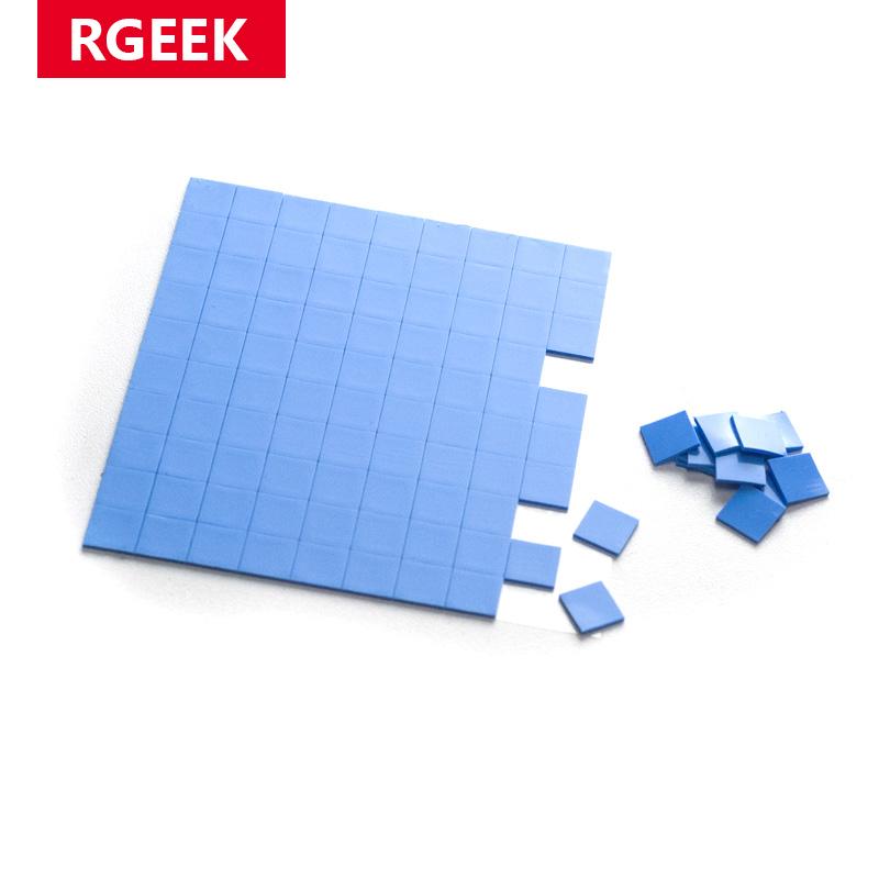 RGEEK 100 PCS xanh 10 mm*10 mm GPU CPU nhiệt độ dẫn điện dẫn độ dẫn điện 6.0 W Phụ kiện bộ xử lý silicone Pad