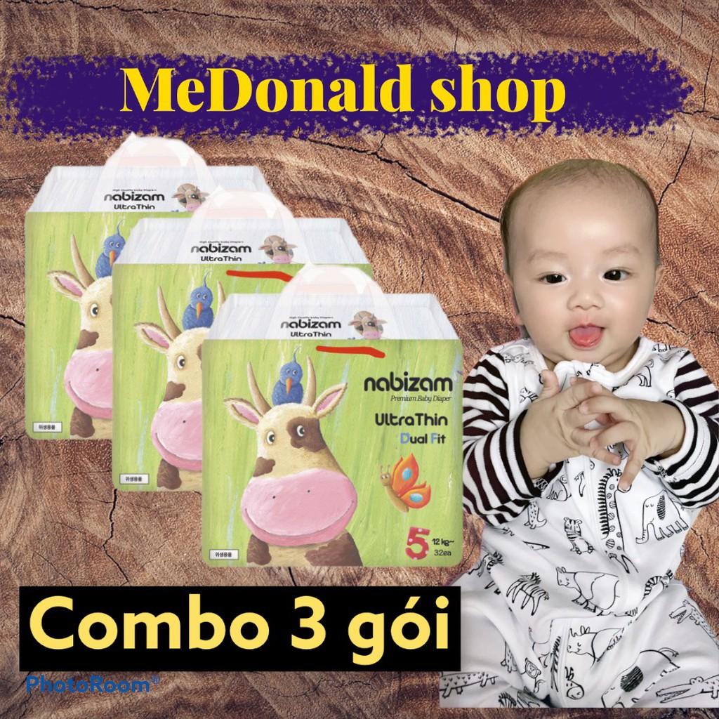 COMBO 3 GÓI TÃ/BỈM Nabizam NỘI ĐỊA HÀN / siêu mõng/ siêu mềm/ siêu thắm hút cho bé yêu