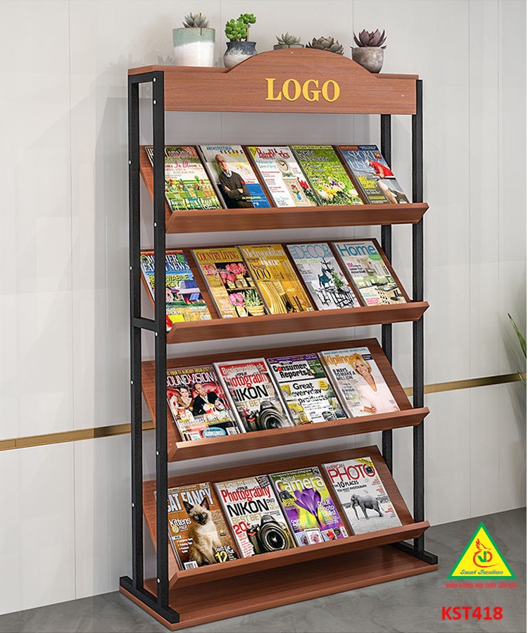 Kệ trưng bày sản phẩm, hàng hóa , kệ trang trí khung sắt mặt gỗ KST418- Nội thất lắp ráp Viễn Đông Adv