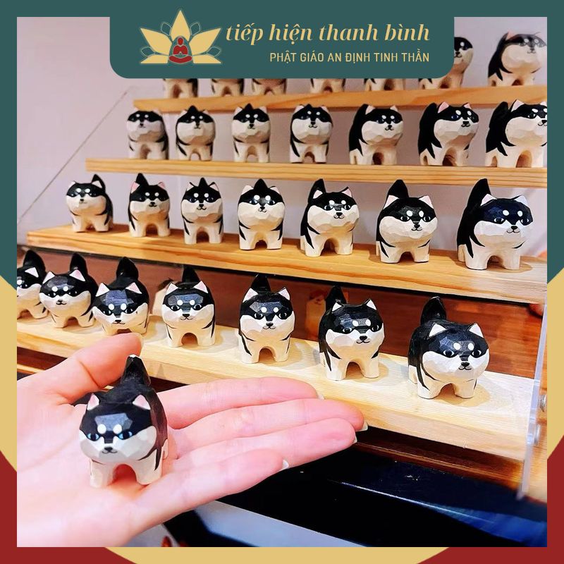 Chó Mèo Gỗ May Mắn Phong Cách Nhật Quà Lưu Niệm Thủ Công Từ Gỗ Nguyên Khối