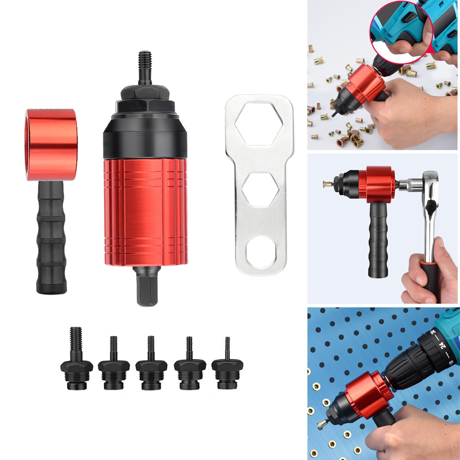 Cordless Drill Electric Rivet Nut Gun Adapter Power Tools M3 M4 M5 M6 M8 Non-Slip Handle Compact Professional for Home Carpenter Outdoor