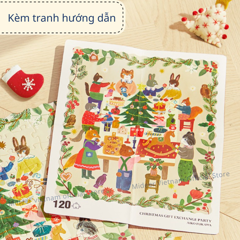 Bộ xếp hình Noel Mideer Christmas Gift box puzzles