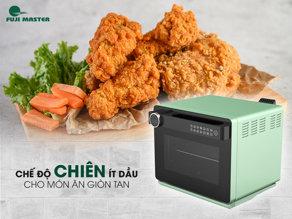 Nồi chiên không dầu hơi nước Fuji Master FJM-2433 dung tích 20L chiên hấp không dầu đa năng - Hàng chính hãng