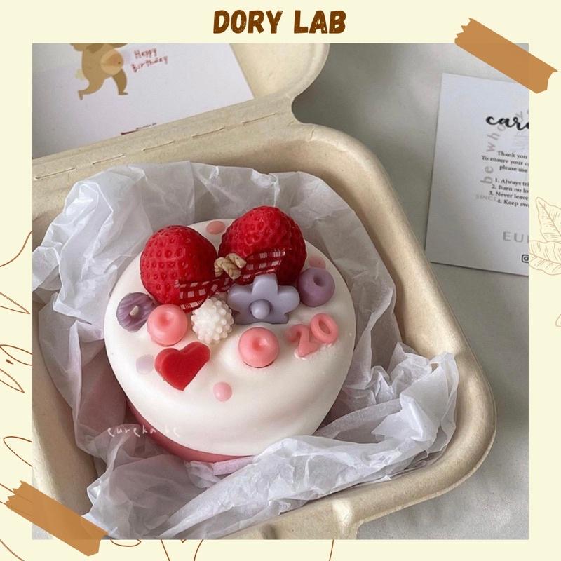 Nến Thơm Handmade Bánh Kem Size 10cm, Quà Tặng Sinh Nhật Độc Đáo - Dory Lab