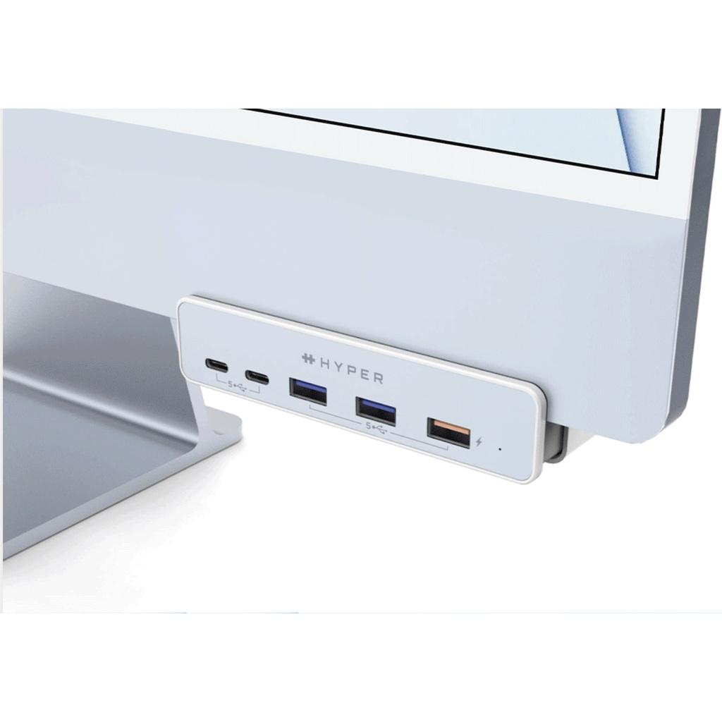 Cổng Chuyển Chuyên Dụng iMac 24″ Hyperdive 5-IN-1 USB-C HUB HD34A6 (Kèm 7 Miếng Dán Theo Màu iMac 24″) Hàng Chính Hãng