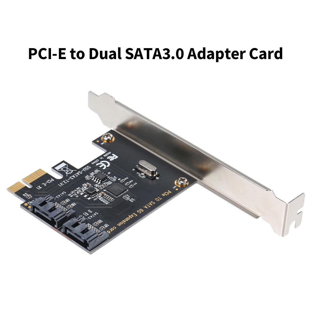S-131 PCI-E to 2 SATA3.0 Adapter Card SATA Hard Disk Expansion Card High-speed Transmission Plug and Play