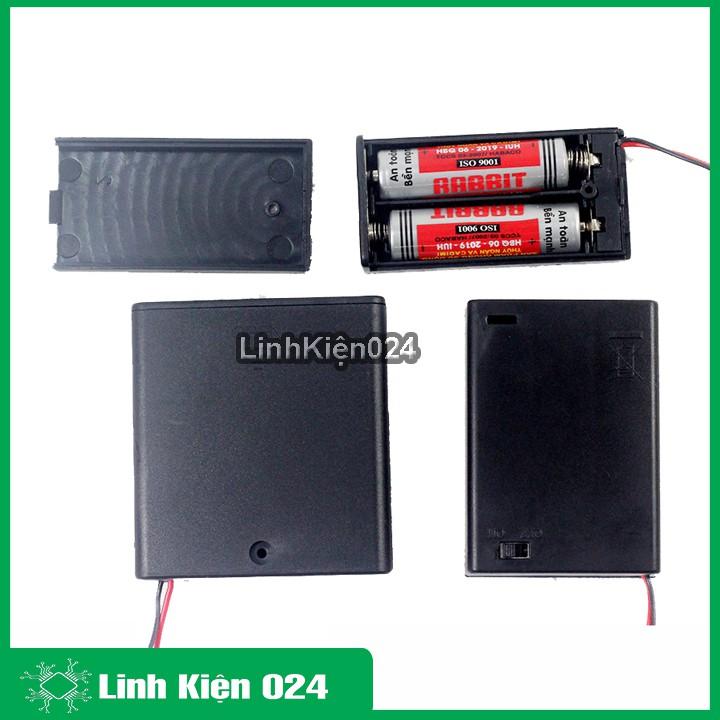 Đế Pin AA Có Nắp, Kèm Công Tắc