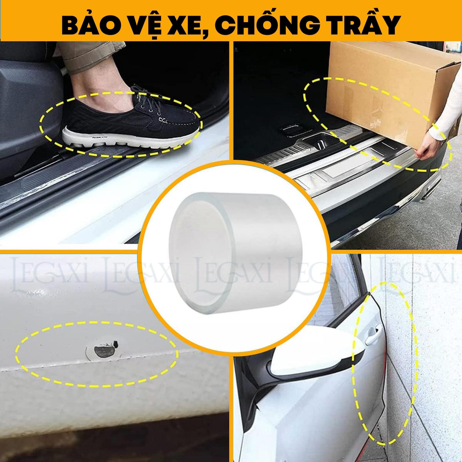 Miếng dán băng keo nano trong suốt dán cửa xe gương chiếu hậu bảo vệ chống trầy xe giảm chấn giảm ồn Legaxi