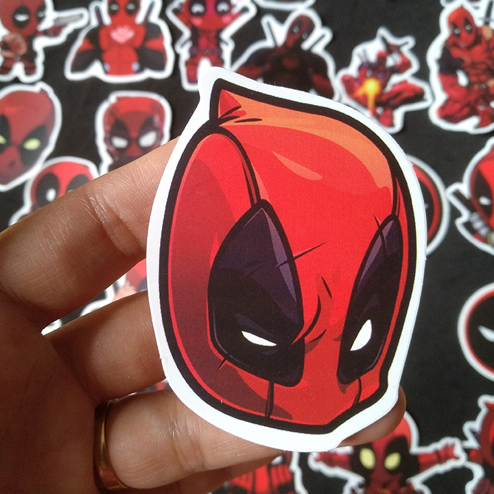 Bộ Sticker dán cao cấp chủ đề DEADPOOL - Dùng dán Xe, dán mũ bảo hiểm, dán Laptop