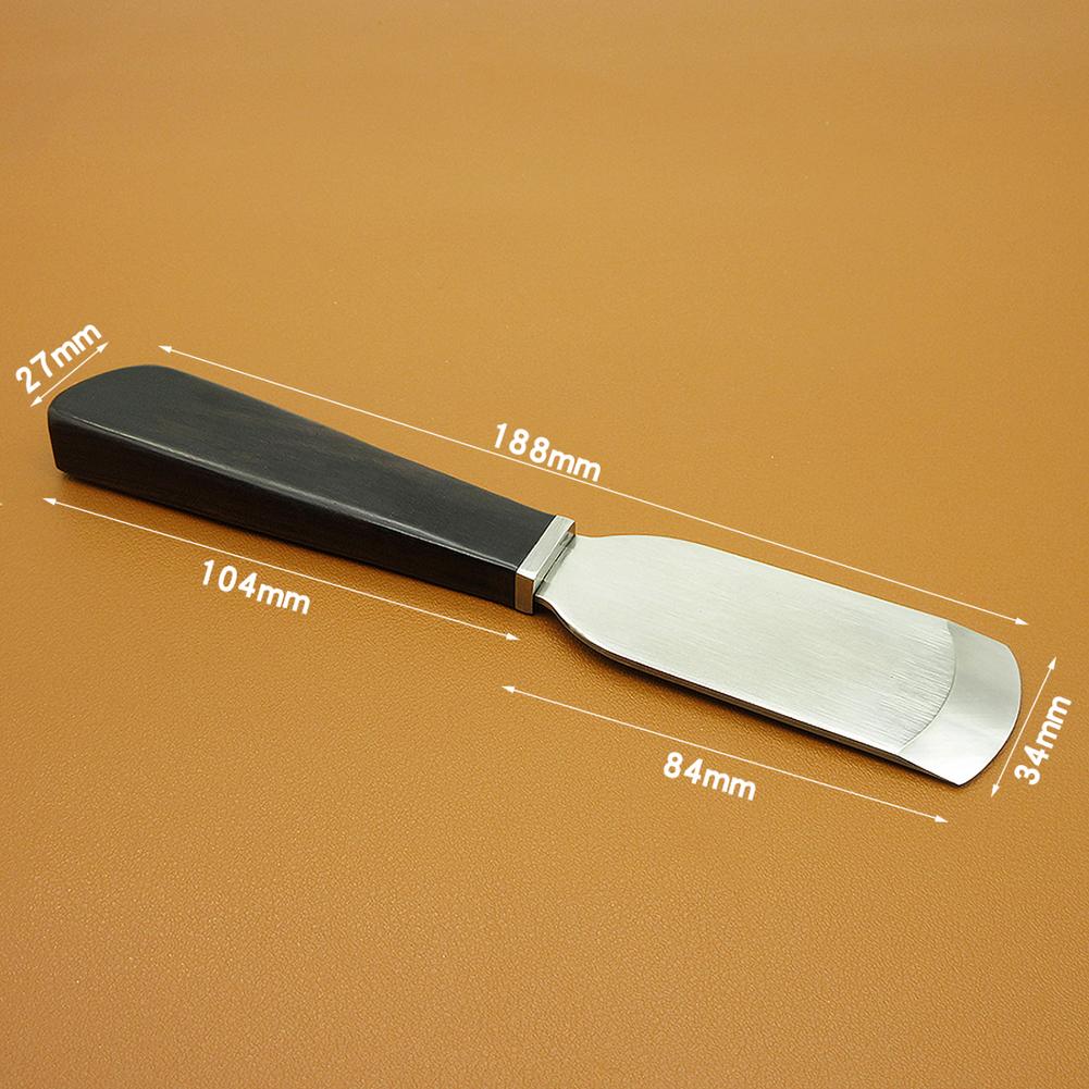 Máy Cắt Mỏng Da Di Động Tay Cầm Gỗ Đa Năng Dao Cắt Thép Chrome Hộ Gia Đình Tự Làm Rau Củ Thuộc Da Leathercraft Mỏng Xẻng Cạnh Dao Cắt