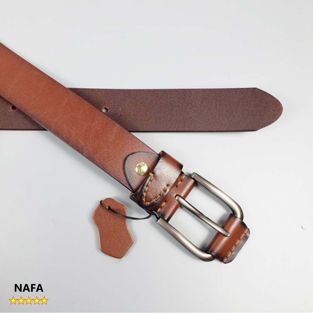 Thắt lưng da bò thật, Dây lưng da thật 1 lớp NAFA BL114 khóa kim bản 36mm sang trọng, thời trang - Màu Đen/Nâu, BH 3 Năm