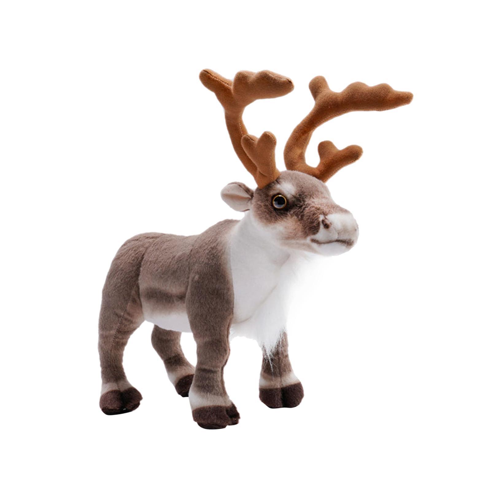 Reindeer Plush Toy Stuffed Animal Gift Ornament for Christmas Kids Desktop