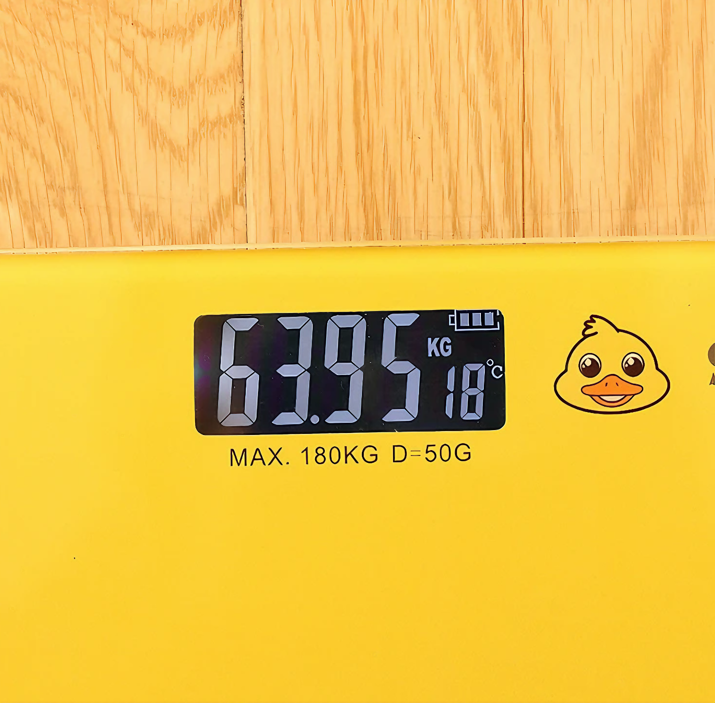 Cân điện tử vuông KG161 hình con vịt dễ thương, cân sức khỏe thông minh 180kg - Hàng chính hãng