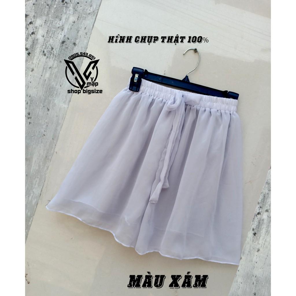 Quần đùi voan bigsize nhiều màu( đủ size 40-100kg