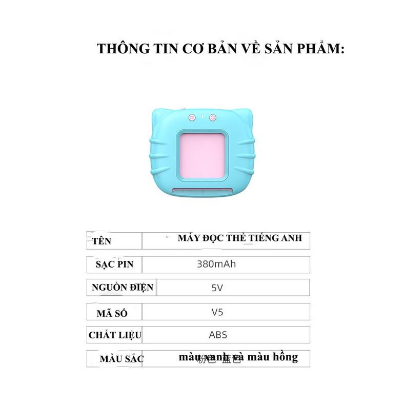 Máy Đọc Thẻ flashcard Tiếng Anh Gồm 224 Từ Vựng Không Có Sóng Điện Từ Tuyệt Đối An Toàn Cho Bé ( Dùng Dây Sạc