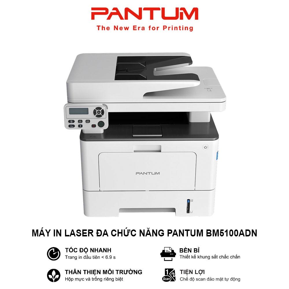 Máy in Laser đa chức năng PANTUM BM5100ADN, in qua mạng LAN, đen trắng, tốc độ cao, scan, photocopy, tự động đảo mặt, A4 (Hàng chính hãng)