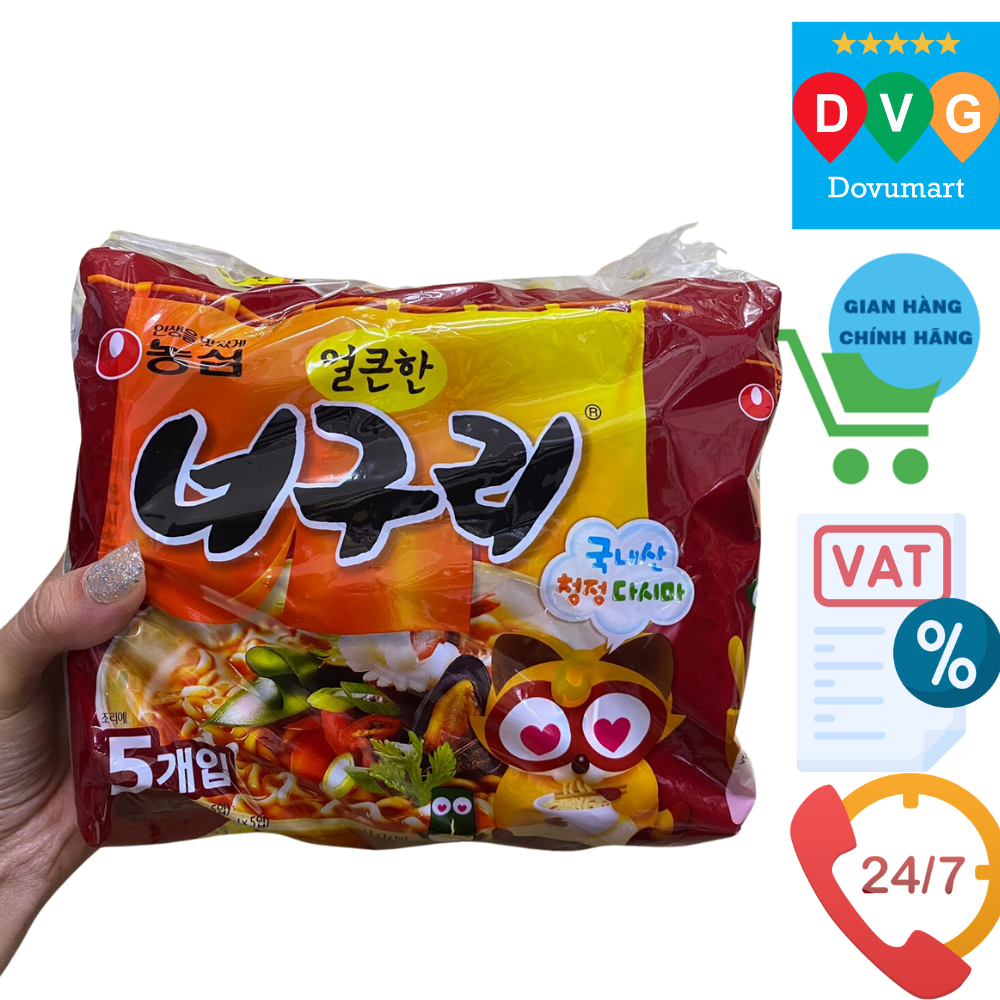 Hình ảnh Bịch 5 Gói Mì Neoguri Cay Nongshim Hàn Quốc (5 Gói x 120G)/ 농심) 너구리 얼큰한 맛 120G