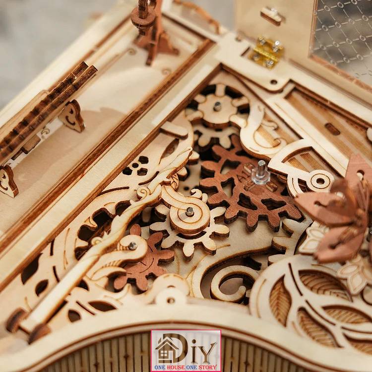 [Bản tiếng Anh]Hộp nhạc gỗ DIY - Đàn cơ động học Robotime ROKR Piano DIY Music Box 3D Wooden AMK81 tự lắp ráp bằng gỗ