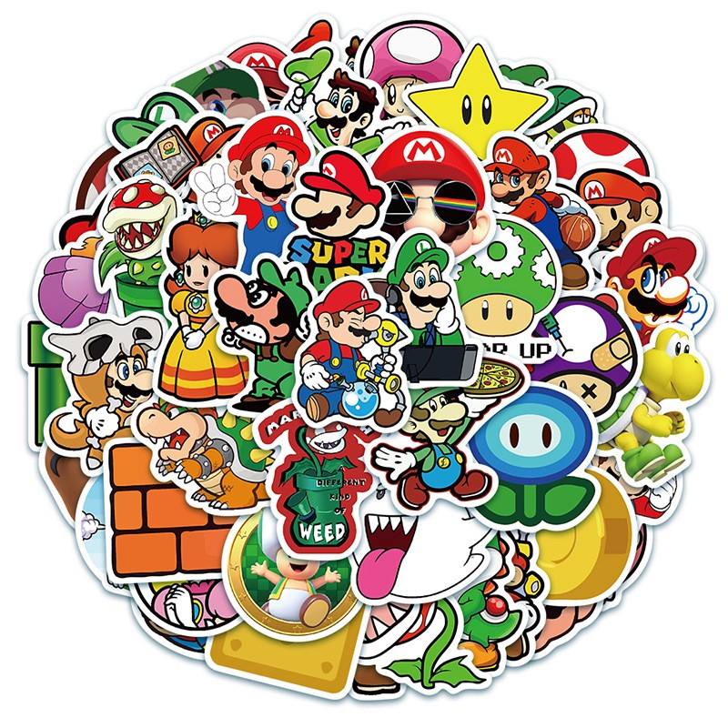 Sticker 50 miếng hình dán Mario SetC