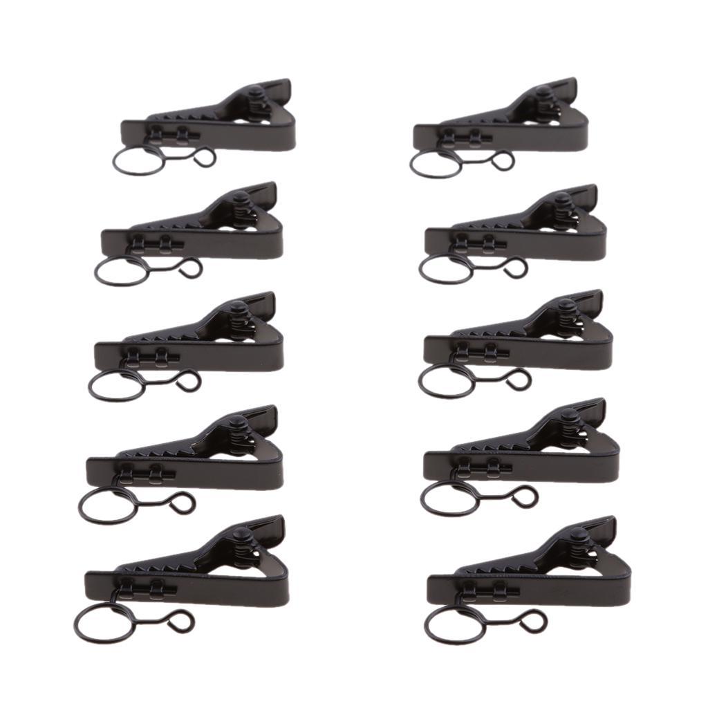 20xPortable Micr -type Lapel Tie Lavalier Mic Metal Clip Rack 8mm+10mm