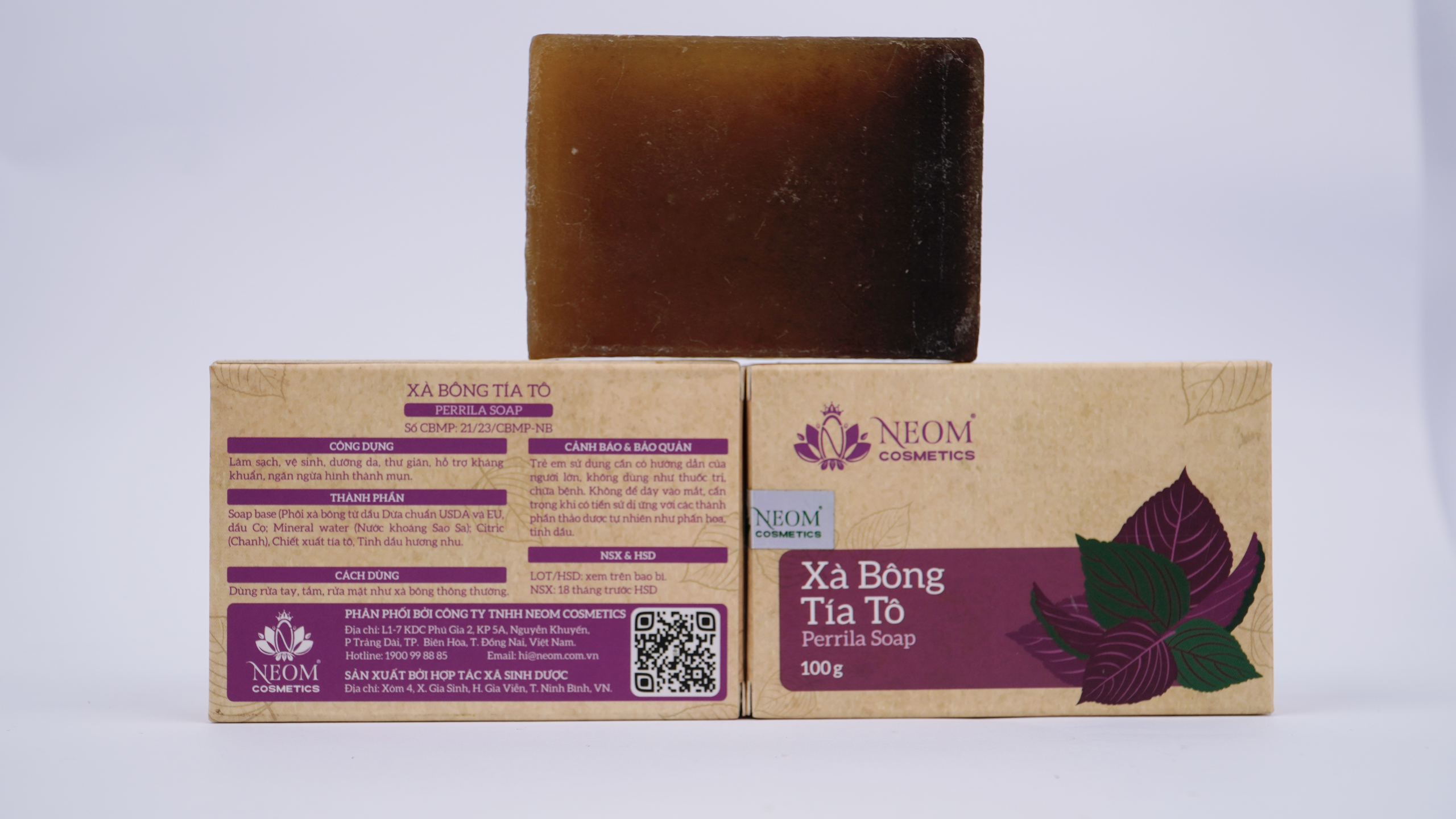 Xà Bông Tía Tô Dưỡng Da Tự Nhiên Cao Cấp - Perilla Soap