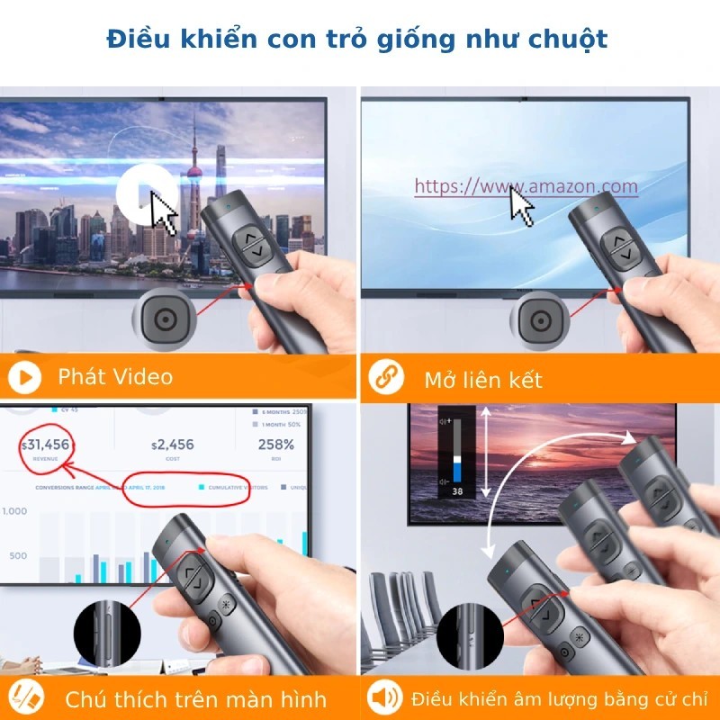 Bút trình chiếu NORWii N97S kĩ thuật số LASER màu Xanh/Đỏ chuyên dùng cho màn hình LED/TV và màn chiếu.  Hàng Chính Hãng
