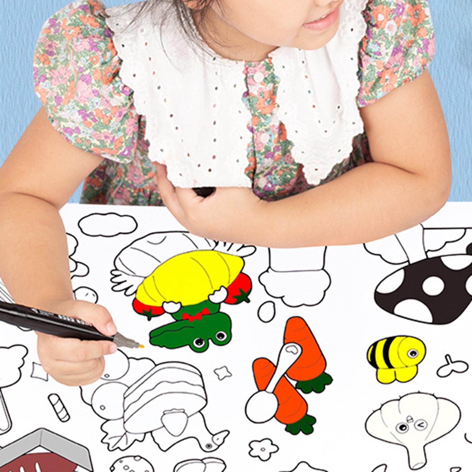 2Pcs Coloring Paper Roll Colorable DIY Art Drawing