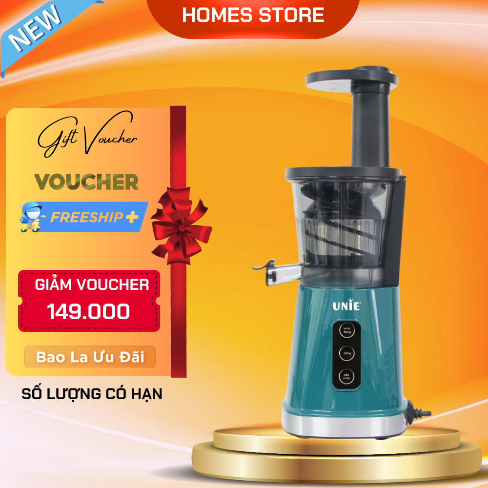 Máy Ép Chậm Unie Ue - 525 Tiêu Chuẩn Đức Dung Tích 600 Ml Công Suất 200W - Hàng Chính Hãng