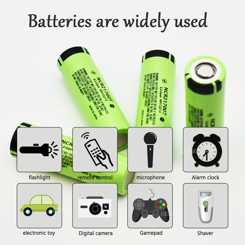 100% Nguyên bản 21700 NCR21700T Lithium-Akku 4800mAh 3,7 V 40A Hohe-entladung Pin Li-Ion Màu sắc: Vàng
