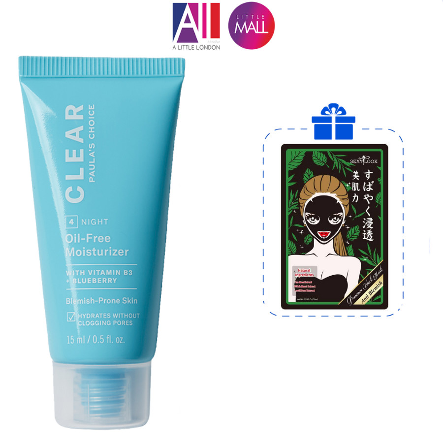 Kem dưỡng không chứa dầu Paula's Choice clear oil - free moisturizer 60ml TẶNG set mặt nạ Sexylook (Nhập khẩu)
