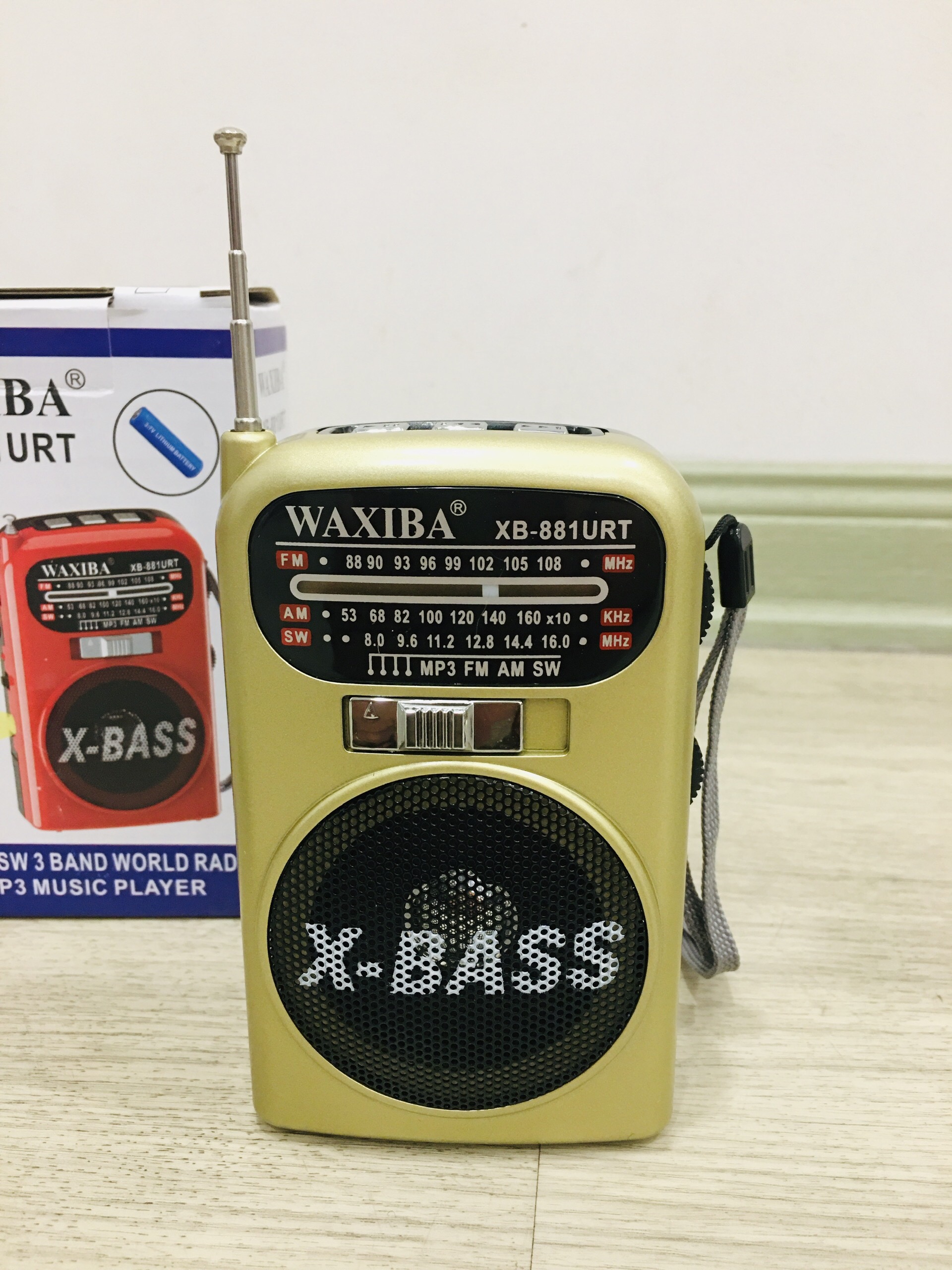 Đài Radio Mini, Đài Radio Cho Người Già Waxiba XB-881URT Cao Cấp Mp3/Usb/Thẻ Nhớ/Đèn Pin-Hàng Chính Hãng