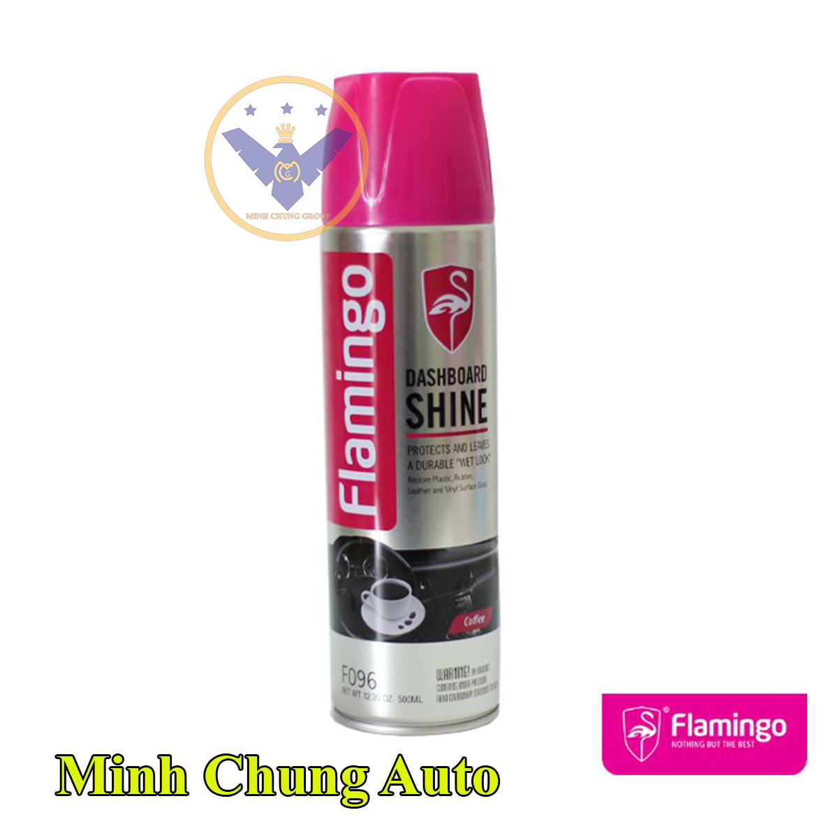 COMBO 2 bình xịt vệ sinh taplo, nhựa, da nội thất xe ô tô Flamingo hương cà phê 500ml