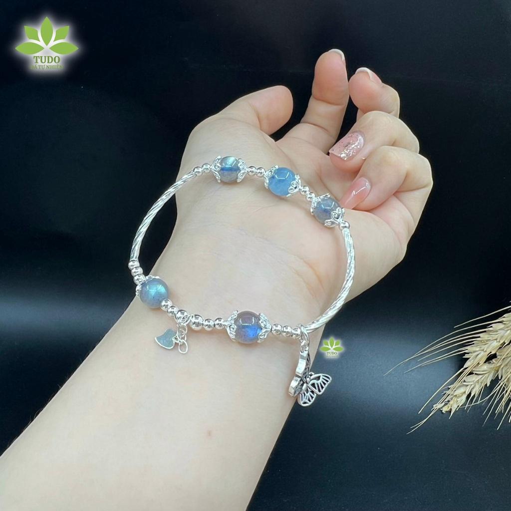 Vòng Tay Nữ Đẹp - Vòng Phong Thủy Mệnh Mộc, Thủy TUDO VCBXC VCBAQ AG925 B18K460