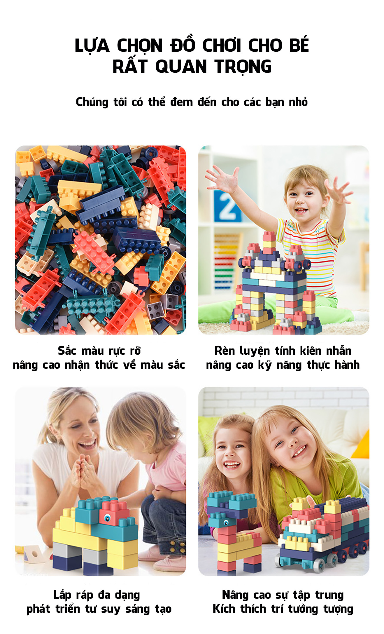 Lego 520 Chi Tiết - Bộ Đồ Chơi Lắp Ghép Thông Minh Cho Bé